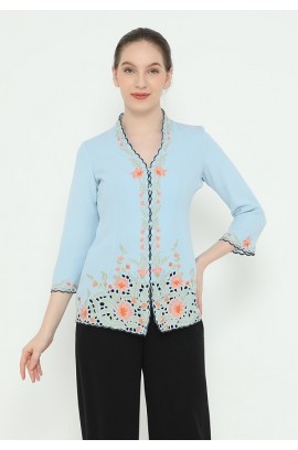Lyne Halim Blouse Kebaya Bordir, Light Blue 3336